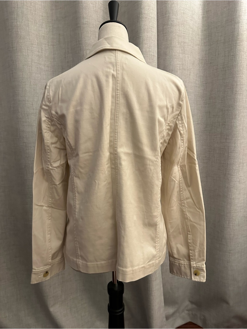 Talbots Cream Utility Button-Front Jacket - Picture 4 of 5
